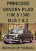 Thumbnail PRINCESS Vanden Plas 1100 & 1300 Mark 1 & 2 Workshop Manual
